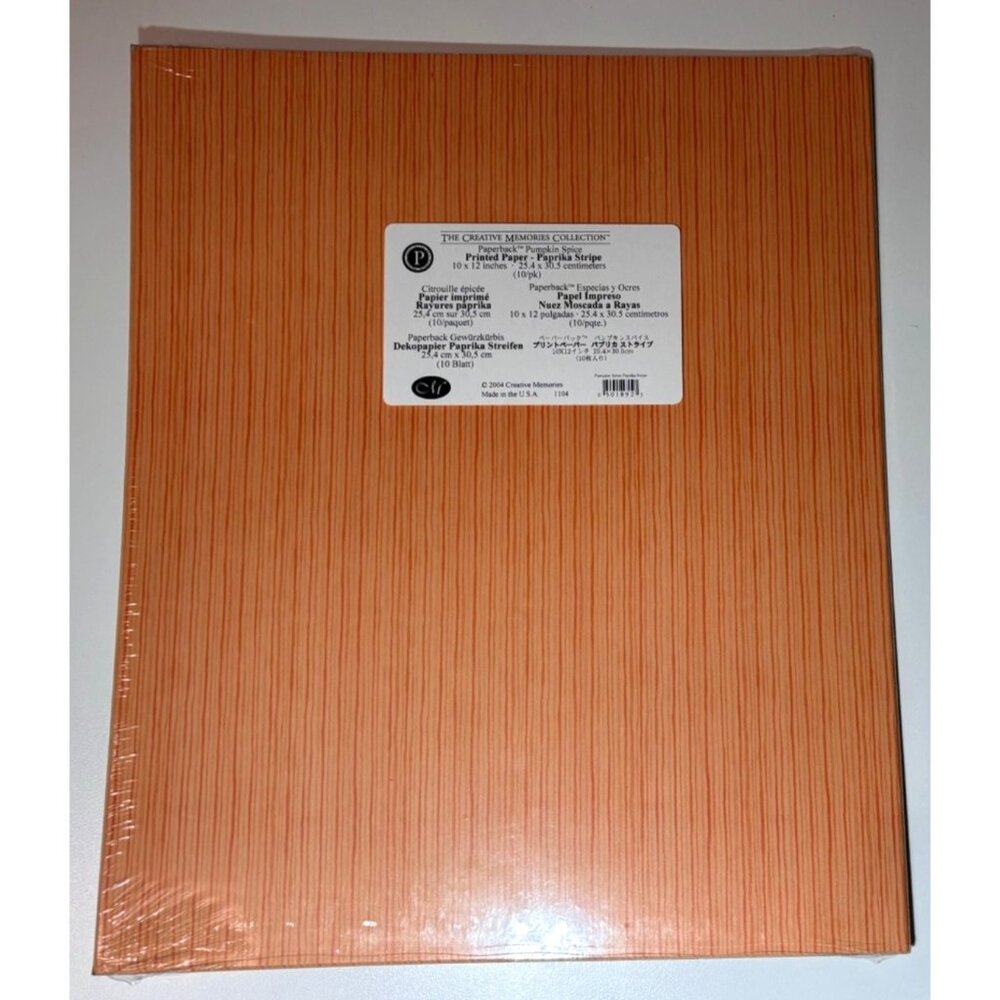 Creative Memories Shades Orange Pumpkin Spice 10x12 Photo Mounting Paper NEW
